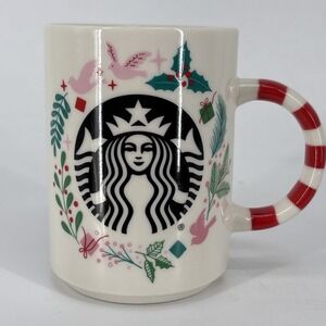 RARE *Sold Out* Starbucks 2018 12oz Holiday Christmas Mug Siren Dove Mistletoe
